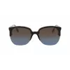 Óculos de sol de mulher Victoria Beckham VB617S-005 quadrados oversize, armação preta brilhante, lentes cinzentas, 63/15/140 mm