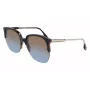Óculos de sol de mulher Victoria Beckham VB617S-005 quadrados oversize, armação preta brilhante, lentes cinzentas, 63/15/140 mm