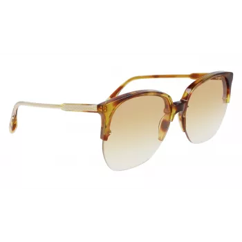 Victoria Beckham VB617S-222 óculos de sol de mulher oversize borboleta Havana acetato castanho degradê