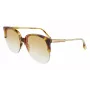 Victoria Beckham VB617S-222 óculos de sol de mulher oversize borboleta Havana acetato castanho degradê