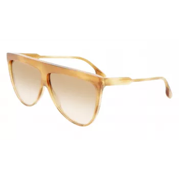 Óculos de sol de mulher Victoria Beckham VB619S6509774 aviador armação dourada lentes degradê castanhas 65 mm