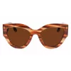 Óculos de sol Victoria Beckham VB628S-230 senhora Butterfly Havana acetato castanho lentes degradê 55/21/145 mm