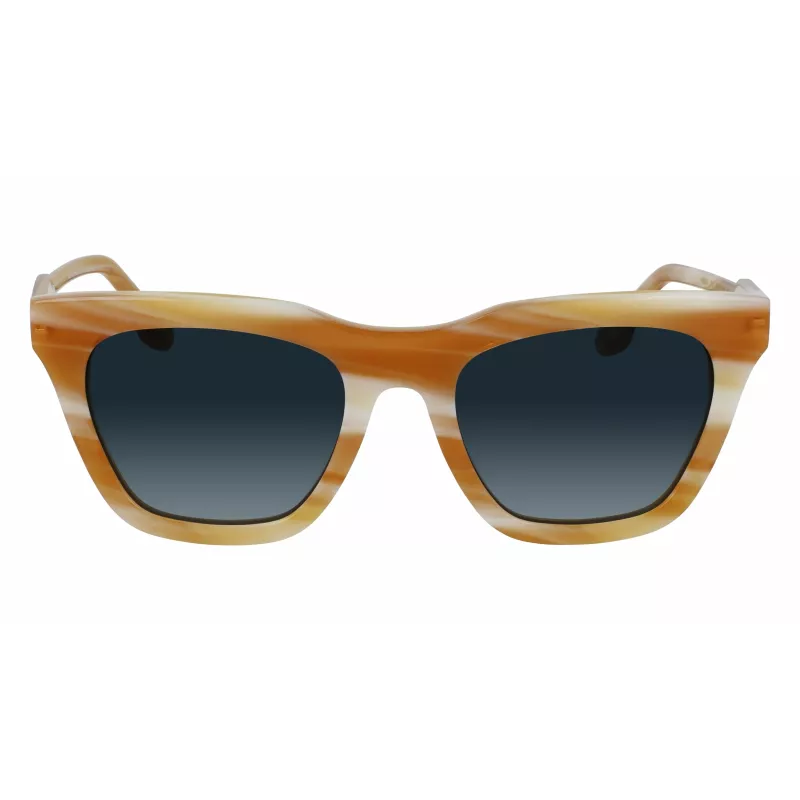 Victoria Beckham VB630S-774 Óculos de sol quadrados de mulher em acetato Havana Castanho Degradê 53mm