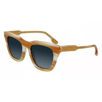 Victoria Beckham VB630S-774 Óculos de sol quadrados de mulher em acetato Havana Castanho Degradê 53mm