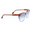 Óculos de sol quadrados oversize de mulher Victoria Beckham VB639S-418 - armação de acetato azul-escuro com lentes cinzentas degradê