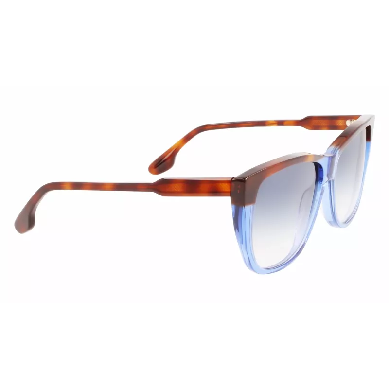 Óculos de sol quadrados oversize de mulher Victoria Beckham VB639S-418 - armação de acetato azul-escuro com lentes cinzentas degradê