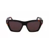 Victoria Beckham VB646S-001 Óculos de sol quadrados de mulher - Armação em acetato preta com lentes em policarbonato cinzentas - 55/18/145 mm