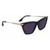 Óculos de sol Victoria Beckham VB663S-001 mulher - armação de acetato preta, lentes de policarbonato cinzentas, 57/15/140 mm