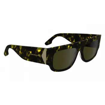 Óculos de sol de mulher Victoria Beckham VB666S preto acetato armação quadrada lentes cinzentas 55 mm