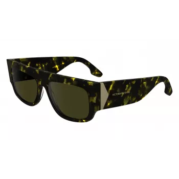 Óculos de sol de mulher Victoria Beckham VB666S preto acetato armação quadrada lentes cinzentas 55 mm