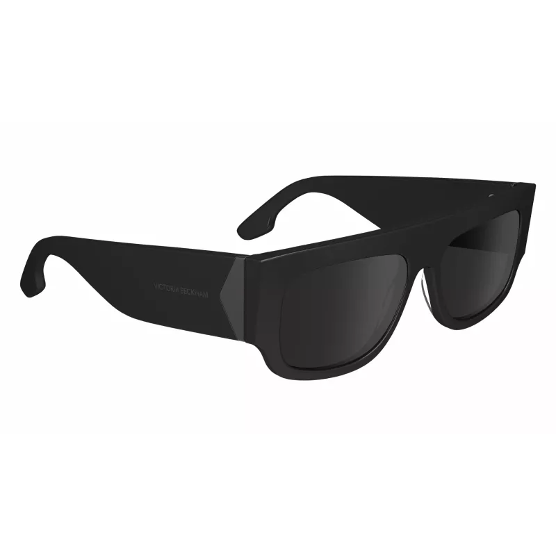 Victoria Beckham VB666S5516001 Óculos de sol mulher retangulares - Armação de acetato preta, lentes de policarbonato pretas, 55/16/145 mm