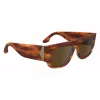 Óculos de sol quadrados Victoria Beckham VB666S5516223 para mulher - armação de acetato castanha Havana com lentes degradê castanhas - 55/16/145 mm
