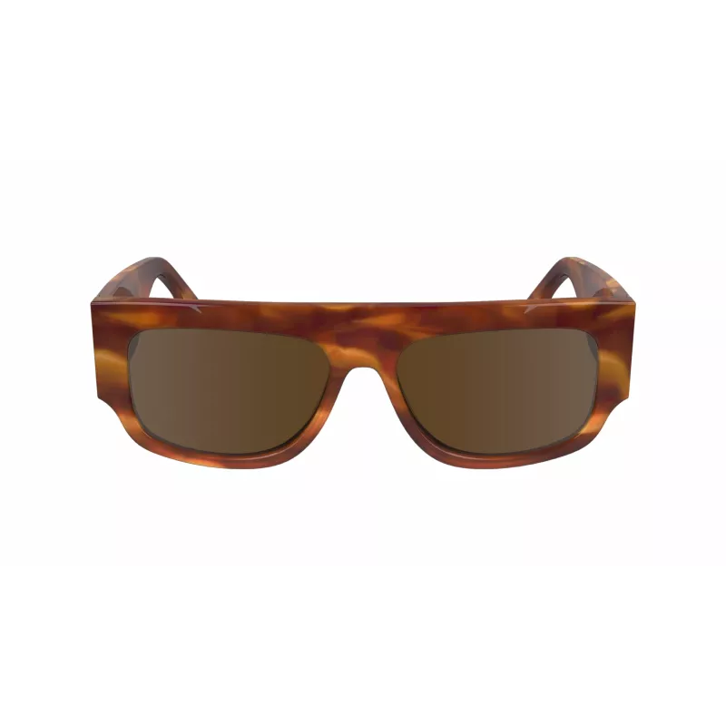 Óculos de sol quadrados Victoria Beckham VB666S5516223 para mulher - armação de acetato castanha Havana com lentes degradê castanhas - 55/16/145 mm