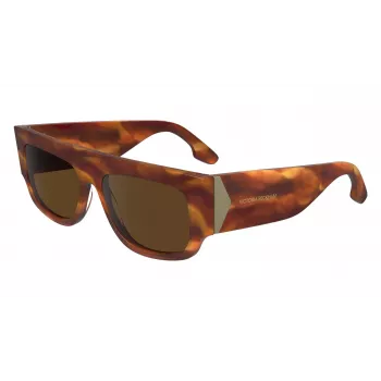 Óculos de sol quadrados Victoria Beckham VB666S5516223 para mulher - armação de acetato castanha Havana com lentes degradê castanhas - 55/16/145 mm