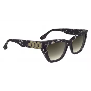 Óculos de sol quadrados de mulher Victoria Beckham VB668S5516010 - armação de acetato preta, lentes CR-39 cinzentas, 55 mm