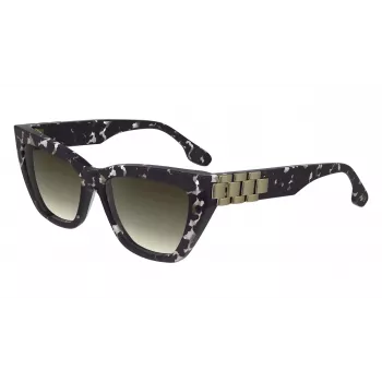 Óculos de sol quadrados de mulher Victoria Beckham VB668S5516010 - armação de acetato preta, lentes CR-39 cinzentas, 55 mm