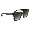 Victoria Beckham VB672S5715010 Óculos de sol oversize quadrados de mulher - Armação de acetato preta, lentes de policarbonato cinzentas, 57/15/140 mm