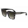 Victoria Beckham VB672S5715010 Óculos de sol oversize quadrados de mulher - Armação de acetato preta, lentes de policarbonato cinzentas, 57/15/140 mm