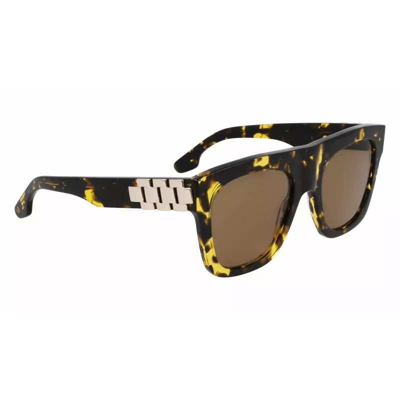 Óculos de sol de mulher Victoria Beckham VB675S5220012, armação de acetato preta, lentes de policarbonato cinzento-escuro, 52 mm
