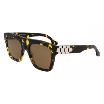 Óculos de sol de mulher Victoria Beckham VB675S5220012, armação de acetato preta, lentes de policarbonato cinzento-escuro, 52 mm