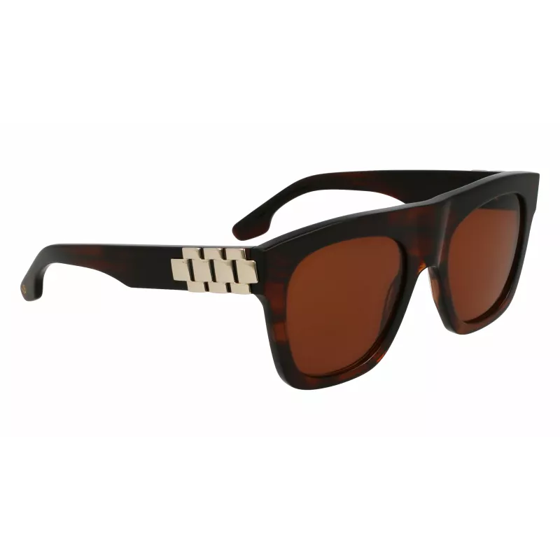 Óculos de sol de mulher Victoria Beckham VB675S5220227 formato quadrado oversize, Dark Havana, lentes cinzentas degradê, 52 mm