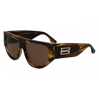 Victoria Beckham VB676S Óculos de sol para mulher - Armação em acetato Havana Castanho com lentes castanhas degradê - 55/14/145 mm