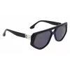 Óculos de sol quadrados Victoria Beckham VB681S5815001 para mulher armação de acetato preta lentes cinzentas 58mm