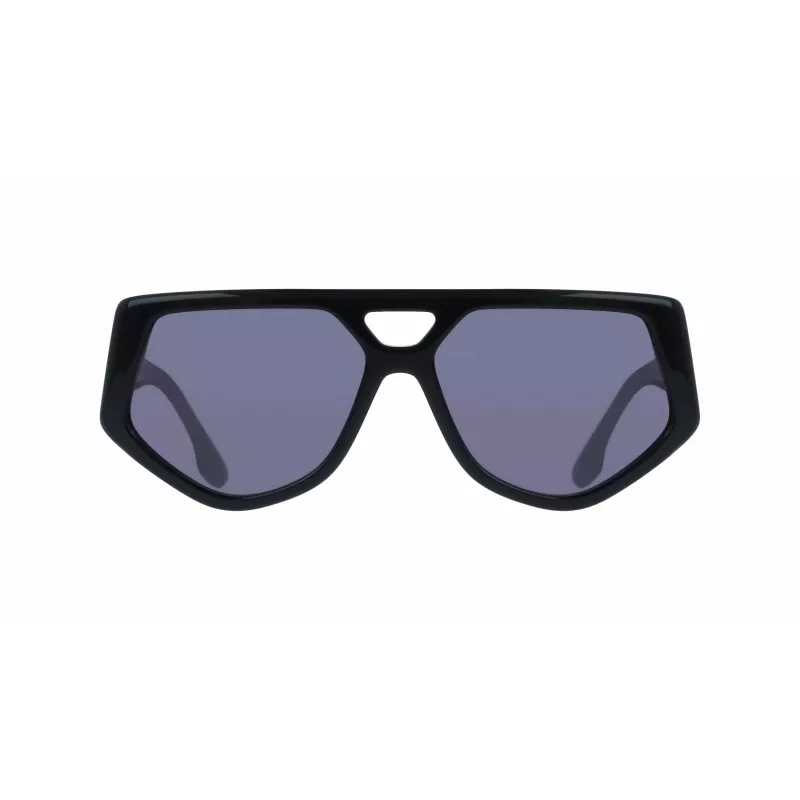 Óculos de sol quadrados Victoria Beckham VB681S5815001 para mulher armação de acetato preta lentes cinzentas 58mm