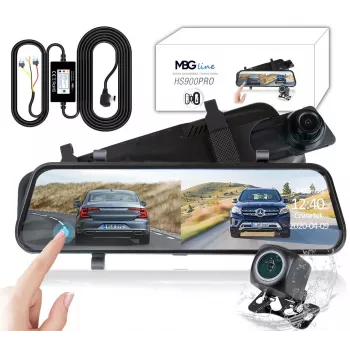 Espelho retrovisor com gravador de vídeo MBG LINE HS900 Pro Sony