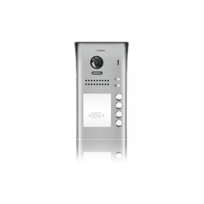 VIDOS Duo S1104A Posto de porta para quatro famílias, Aço inoxidável, Montagem à superfície, 2 fios, IP65