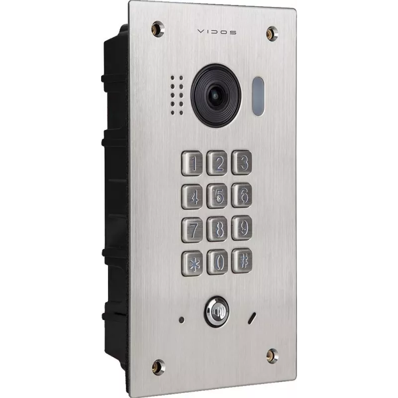 Posto de porta VIDOS DUO S1411D - Full HD 1080p, 2 fios, IP65, Prateado