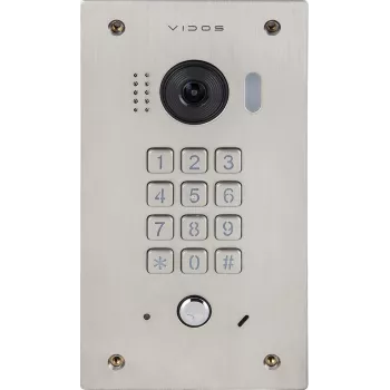 Posto de porta VIDOS DUO S1411D - Full HD 1080p, 2 fios, IP65, Prateado