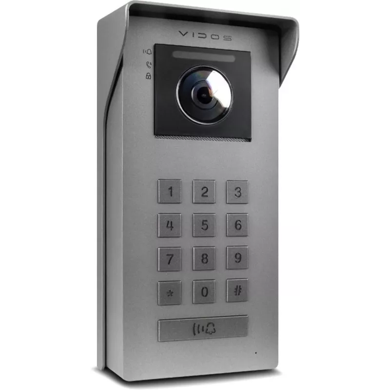 VIDOS IPX S100 painel exterior posto de videoporteiro IP 2MP 1080p PoE Wi-Fi preto