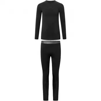 Conjunto de roupa térmica VIKING Gary homem de bambu, tamanho M, preto