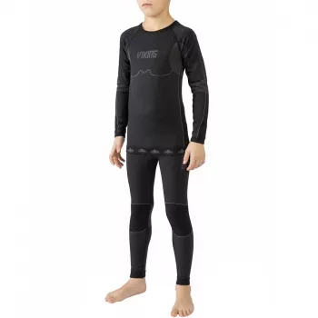 Conjunto de roupa térmica interior Viking Riko criança preto 140-152 cm