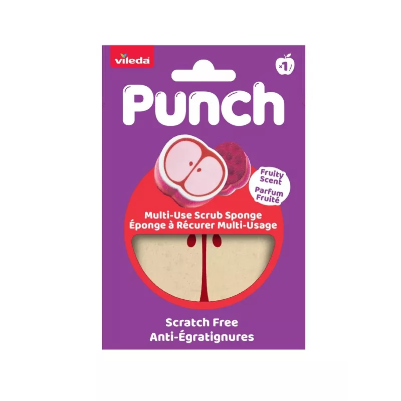 Vileda Punch esponja multiusos – maçã, 1 unid.
