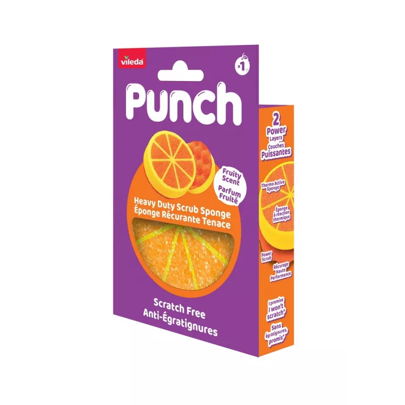 Vileda Punch Strong laranja esponja abrasiva, 1 unid.