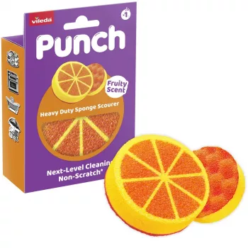Vileda Punch Strong laranja esponja abrasiva, 1 unid.