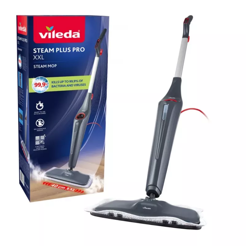 Mopa a vapor Vileda Steam Plus XXL Pro com 2 panos de microfibra adicionais