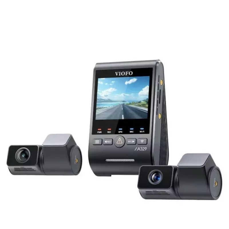 VIOFO A329T 3CH Câmara de tablier GPS 4K frontal, 1080P interior e traseira, sensores Sony STARVIS, Wi-Fi e GPS integrados