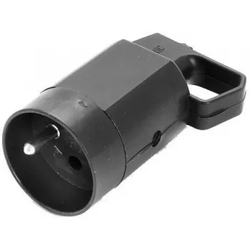 Viplast 315-05 Tomada portátil com terra e pega, 2P+Z, 16 A, 250 V, IP20, preto