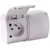 Tomada dupla VIPLAST KOALA 162-01 com contacto de proteção e tampa basculante, tipo E 16A 250V, IP44 branco