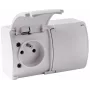Tomada dupla VIPLAST KOALA 162-01 com contacto de proteção e tampa basculante, tipo E 16A 250V, IP44 branco