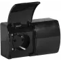 Tomada dupla VIPLAST KOALA com contacto de proteção e tampa basculante, preta, IP44, 16A, 230V, 2 tomadas