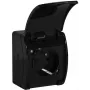 VIPLAST KOALA Tomada individual de montagem à superfície com contacto de proteção e tampa basculante, preto, IP44, 16A, 250V, 2P+E