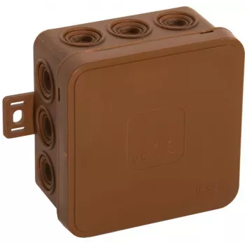 Caixa de derivação de superfície VIPLAST V5 Klik, vazia, 12 entradas de cabo, castanha, IP54, 75x75x41 mm, 035-02