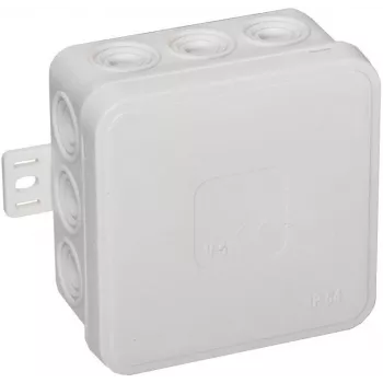 VIPLAST V5 Klik Caixa de derivação de superfície, vazia, 12 entradas de cabo, IP54, branca, 75x75x41 mm, 035-01