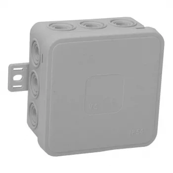 Caixa de derivação de superfície VIPLAST V5, 12 entradas, cinzenta, IP54, 75x75x41mm