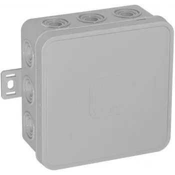 Caixa de derivação saliente VIPLAST V6, vazia, 12 entradas de cabo, cinzento, IP54, 85x85x41mm, com tampa de encaixe