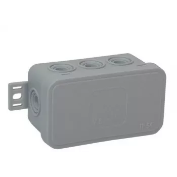 VIPLAST V8 Klik Caixa de derivação de superfície, vazia, 8 entradas de cabo, cinzenta, IP54, 80x45x41mm, 038-03